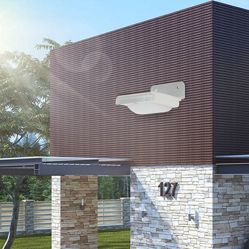 Lampe murale extérieure à LED avec détection de corps rectangulaire ABS solaire 