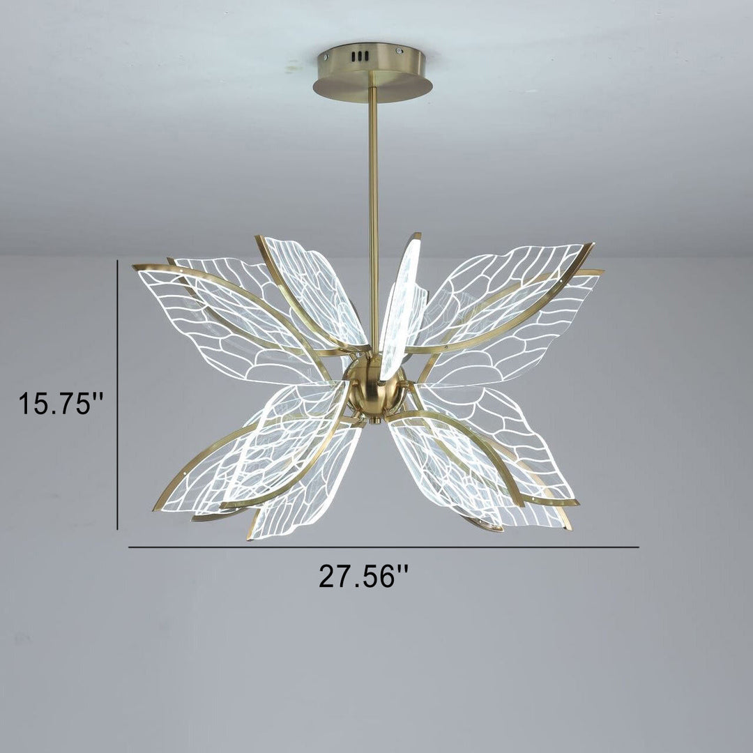 Diseño Moderno de Alas de Mariposa Creativas de Acrílico 12/16-Luces LED Candelabro 