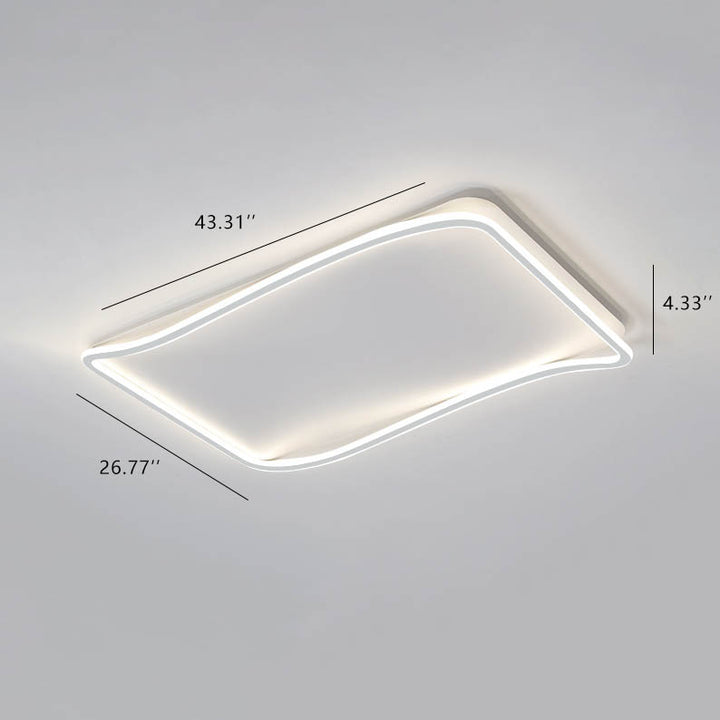 Minimalistische rechteckige Deckenleuchte aus Aluminium mit LED-Aufbauleuchte 