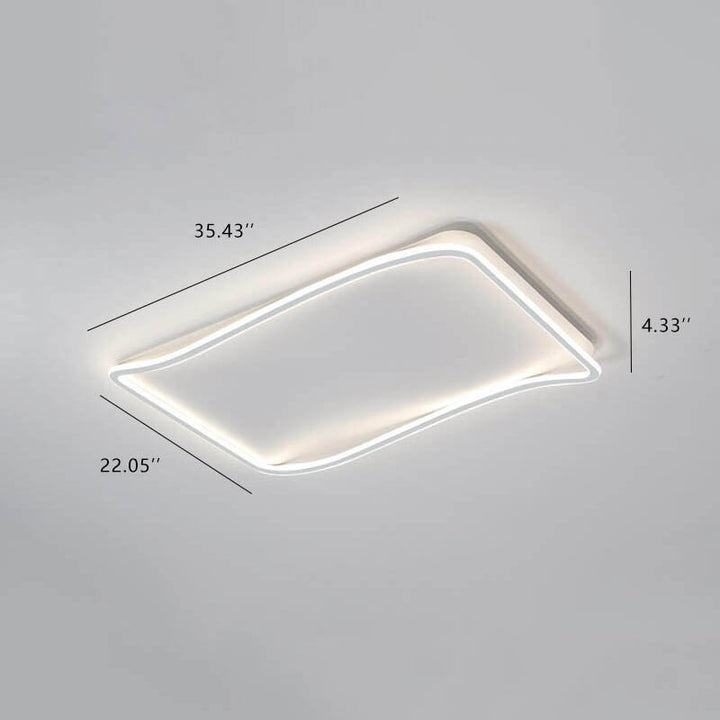 Minimalistische rechteckige Deckenleuchte aus Aluminium mit LED-Aufbauleuchte 