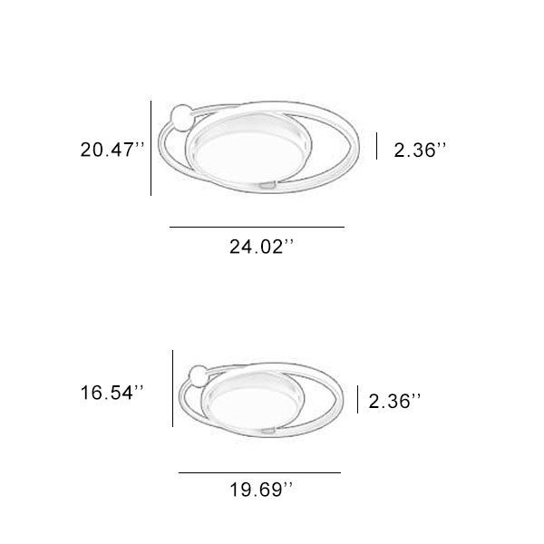Plafonnier LED rond nordique à montage encastré 