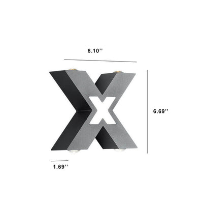 Lampe murale extérieure moderne étanche en forme de X à LED 4 lumières 