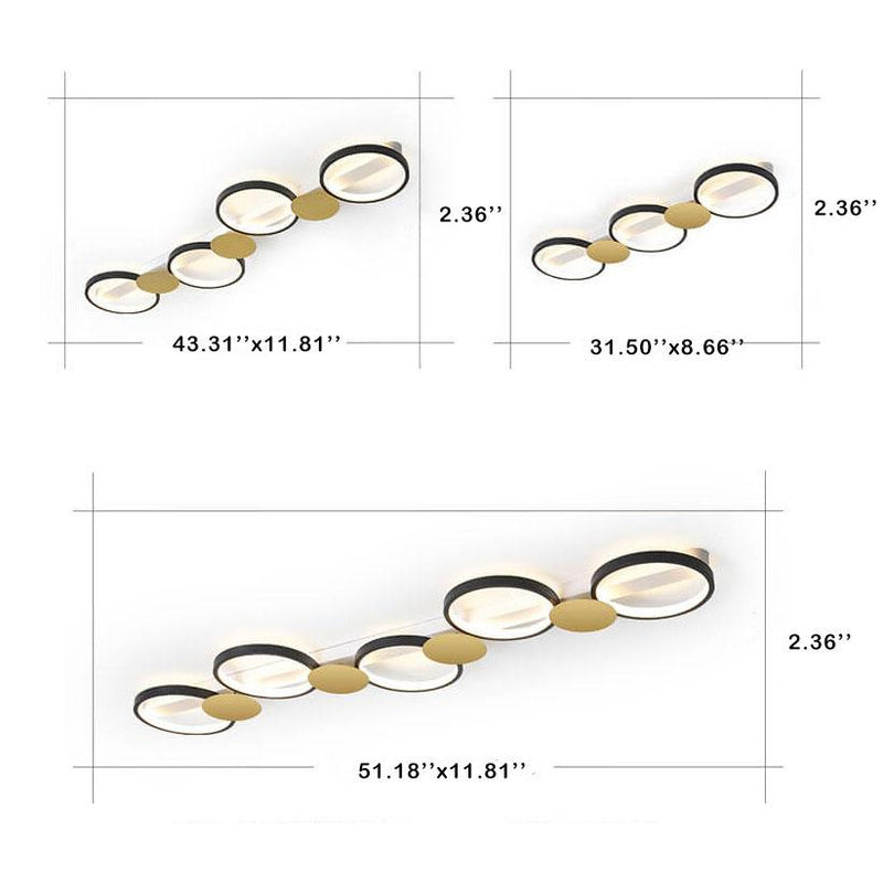 Modern Circle LED 3/4/5 Light LED Flush Mount Track Light