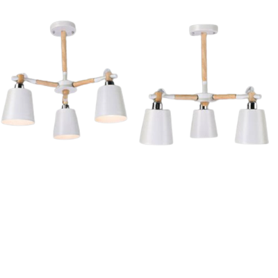 Nordic Modern Fashion Creative Solid Wood Macaron 3/6/8 Lights Chandeliers