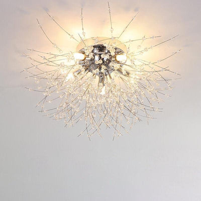 Modern Creative Dandelion Crystal 5/6/8 Light Semi-Flush Mount Ceiling Light