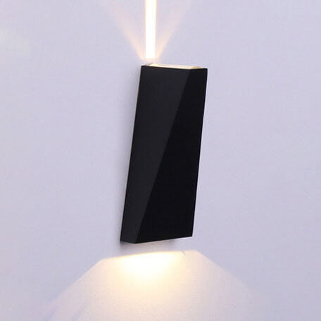 Lámpara de Aplique de Pared LED Impermeable para Exteriores Trapezoidal Simple de 2 Luces 