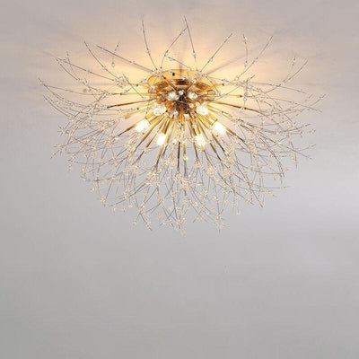 Modern Creative Dandelion Crystal 5/6/8 Light Semi-Flush Mount Ceiling Light