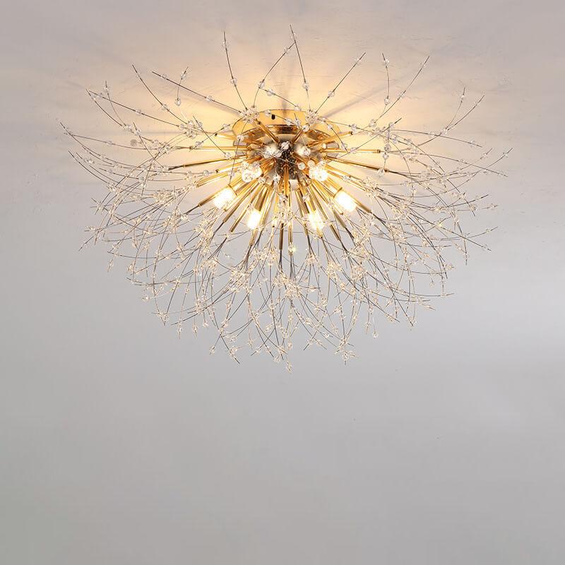 Modern Creative Dandelion Crystal 5/6/8 Light Semi-Flush Mount Ceiling Light