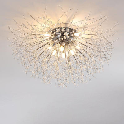 Modern Creative Dandelion Crystal 5/6/8 Light Semi-Flush Mount Ceiling Light