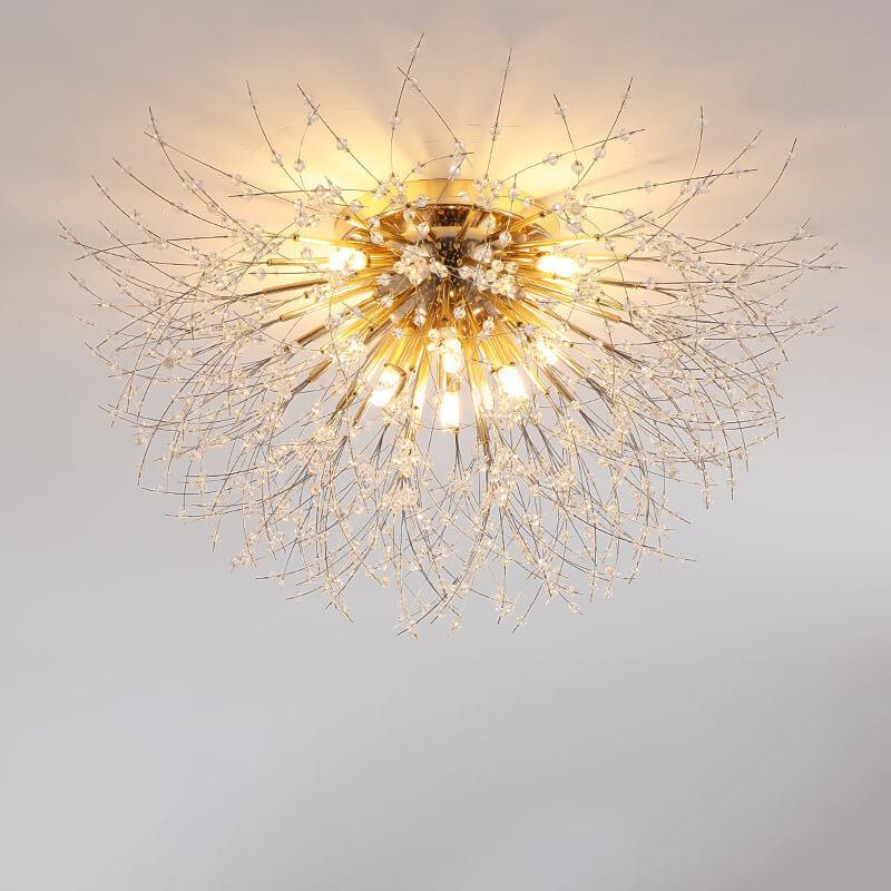 Modern Creative Dandelion Crystal 5/6/8 Light Semi-Flush Mount Ceiling Light