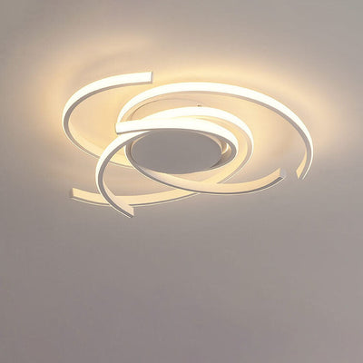 Minimalist Creative Circle Strip Aluminum Semi-Flush Mount Ceiling Light