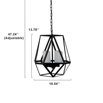 Retro-Kronleuchter aus Metall mit 4 Lichtkäfigen und Kunstkerzen 