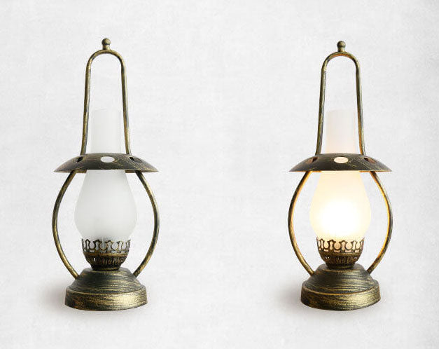 Lampe à huile au kérosène antique vintage Lampe de table à 1 lumière 
