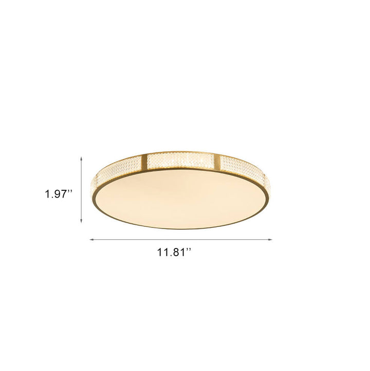 Simple Copper Circle 1-Light LED Flush Mount Lighting
