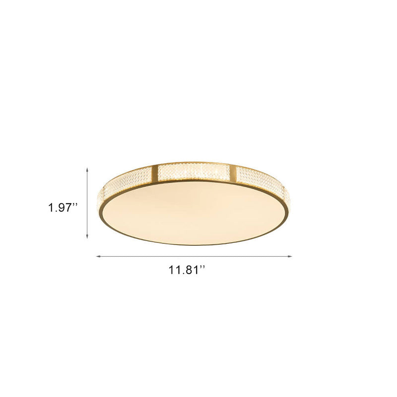 Simple Copper Circle 1-Light LED Flush Mount Lighting