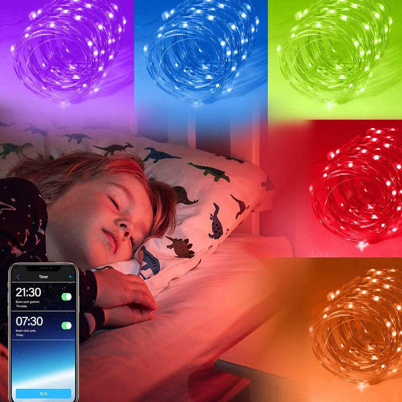 Guirlandes Lumineuses Décoratives Intelligentes Musique USB Bluetooth Application Fil de Cuivre Lumières Décoratives 