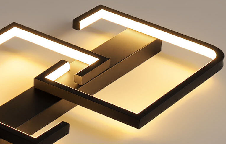 Luz de techo LED montada al ras semi-flush con botón cuadrado creativo simple 