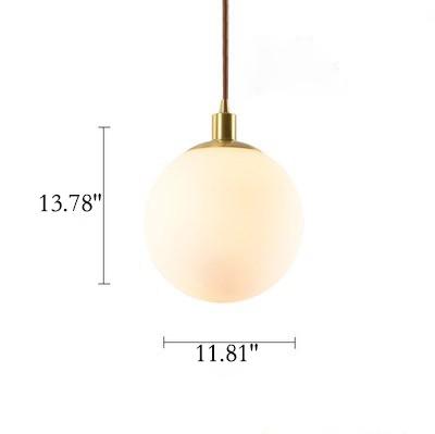 Nordic Minimalist Milky White Glass Ball 1-Light Pendant Light