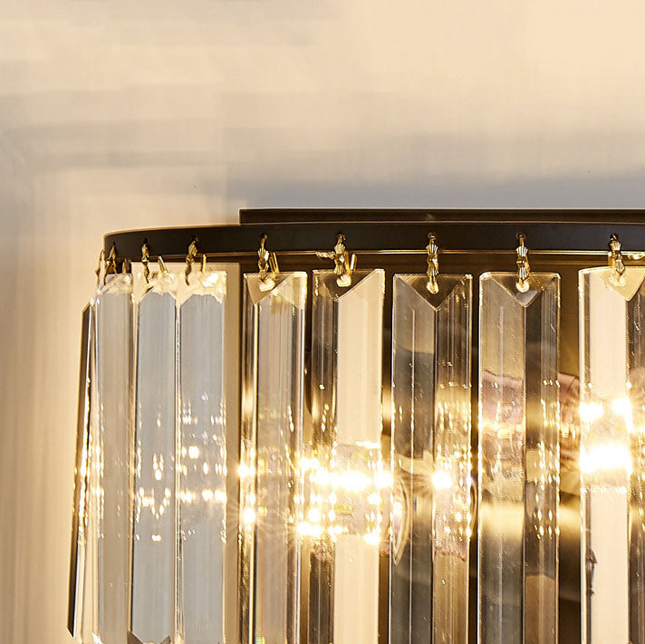 Modern Light Luxury Minimalist Iron Crystal 2-Light Wall Sconce Lamp