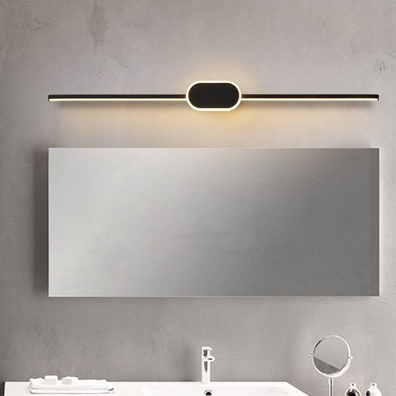 Modern Minimalist Long Strip Oval Base Vanity Light LED Wall Sconce Lamp