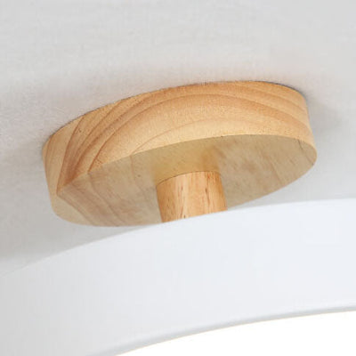 Nordic Wood  Round Acrylic LED Semi-Flush Mount Ceiling Light