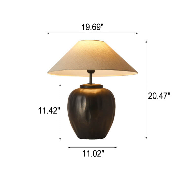 Creative Handmade Ceramic Bottle Design 1-Light Table Lamp