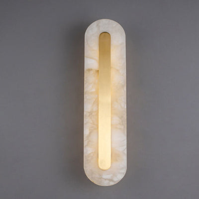 Light Luxury Brass Marble Oval Square LED Wall Sconce Lamp