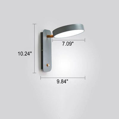 Nordische einfache runde drehbare LED-Lesewandleuchte mit Schalter 