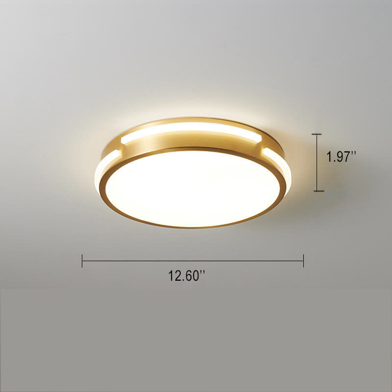 Modern Copper Circle 1-Light LED Flush Mount Lighting