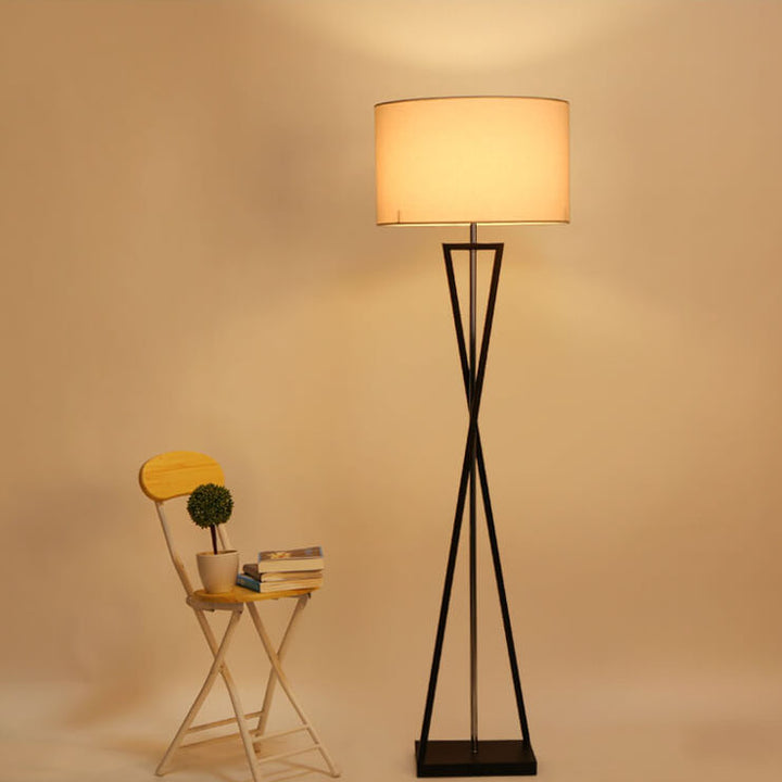 Moderne Stoff 1-Licht zylindrische Stehlampen 