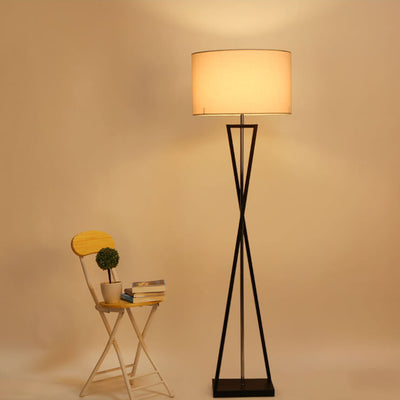 Modern Fabric 1-Light Cylindrical  Floor Lamps