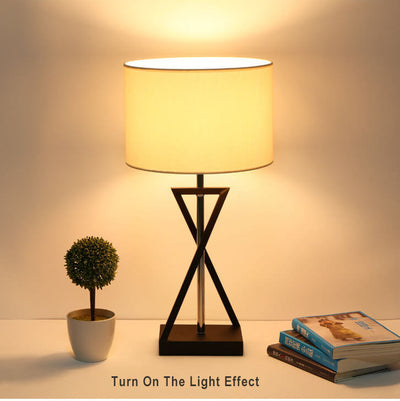 Modern Fabric 1-Light Cylindrical Table Lamps