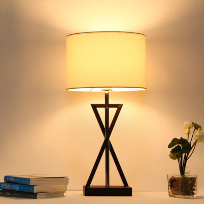 Modern Fabric 1-Light Cylindrical Table Lamps