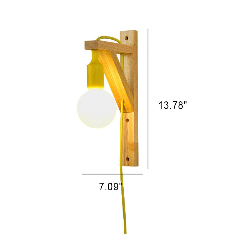 Modern Creative Wood 1-Light Wall Sconce Lamp