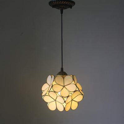 Vintage Stained Glass Petal 1-Light Pendant Light