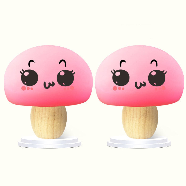 Lampe de Table Lumière de Nuit en Silicone en Forme de Bûche Changeant de Couleur avec Champignon Créatif Moderne 