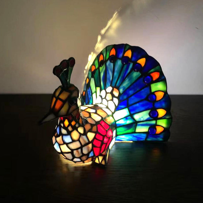 Tiffany Kreative Tier Buntglas 1-Licht Dekorative Tischlampe 