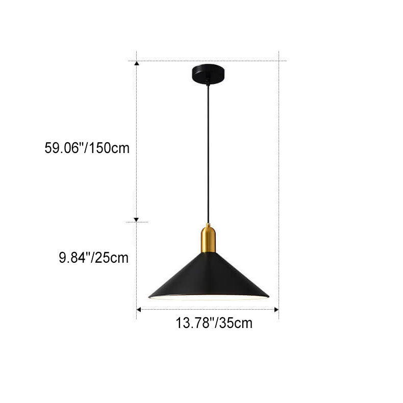 Nordic Minimalist Iron Triangle Cone 1-Light Pendant Light