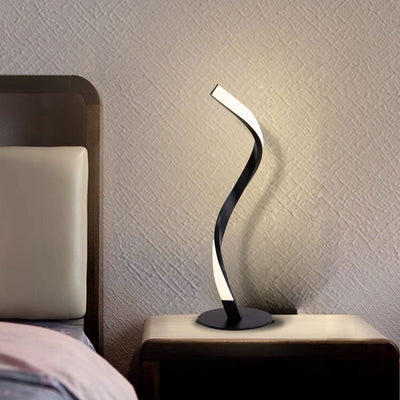 Modern Minimalist Aluminum Spiral Strip LED Table Lamp For Home Office