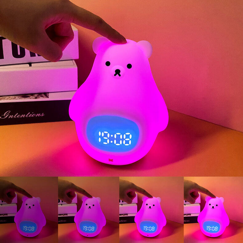 Réveil en silicone ours polaire avec lumière LED de nuit 