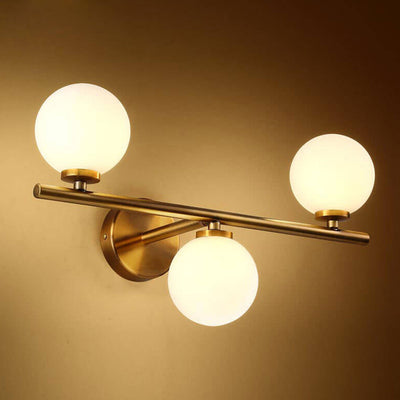 Nordic Creative Milk White Round Ball Metal Magic Bean 1/2/3 Light Wall Sconce Lamp