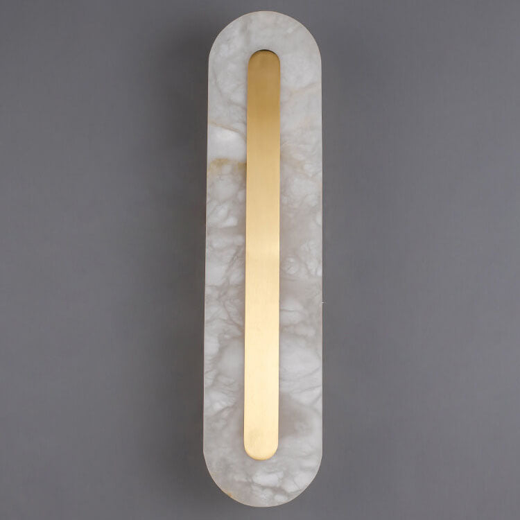 Light Luxury Brass Marble Oval Square LED Wall Sconce Lamp