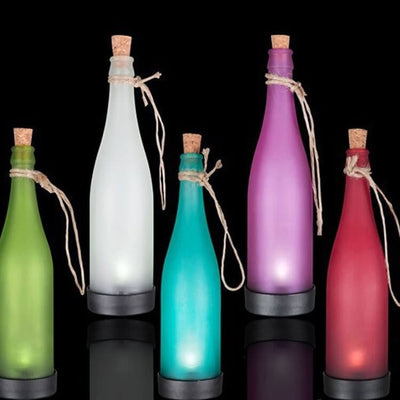 5pcs Solar Wine Bottle Light Outdoor Decoration Plastic LED Hanging Light