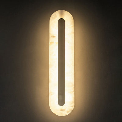 Light Luxury Brass Marble Oval Square LED Wall Sconce Lamp