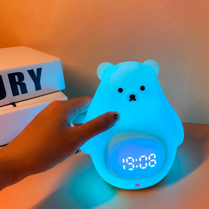 Réveil en silicone ours polaire avec lumière LED de nuit 