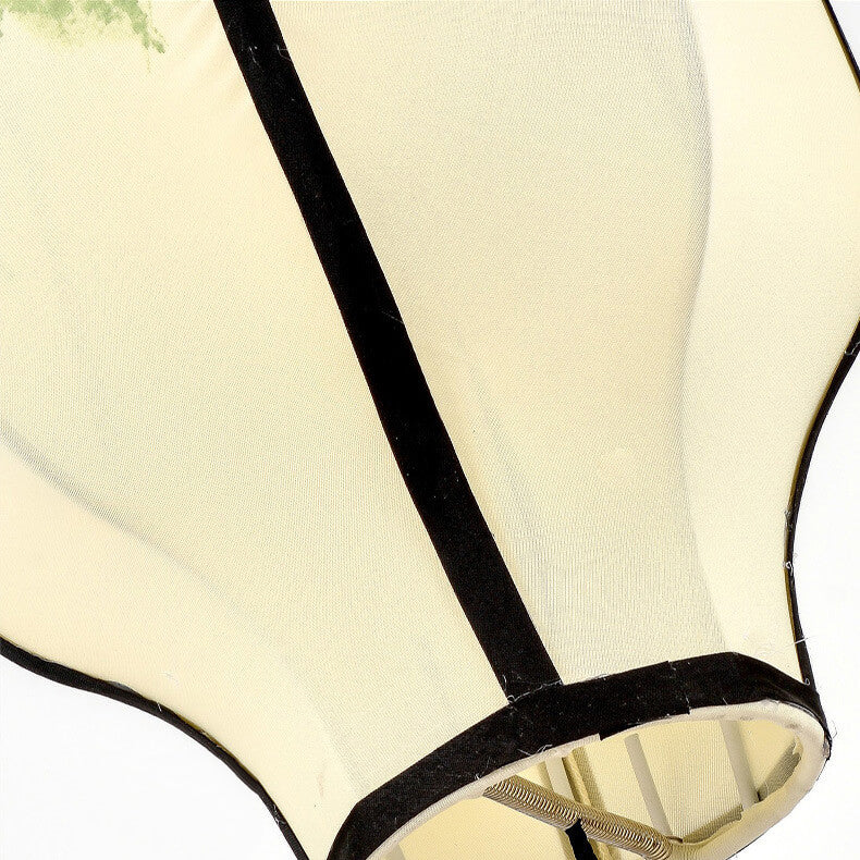 Lanterne ovale antique orientale faite à la main en tissu 1 lumière suspendue 