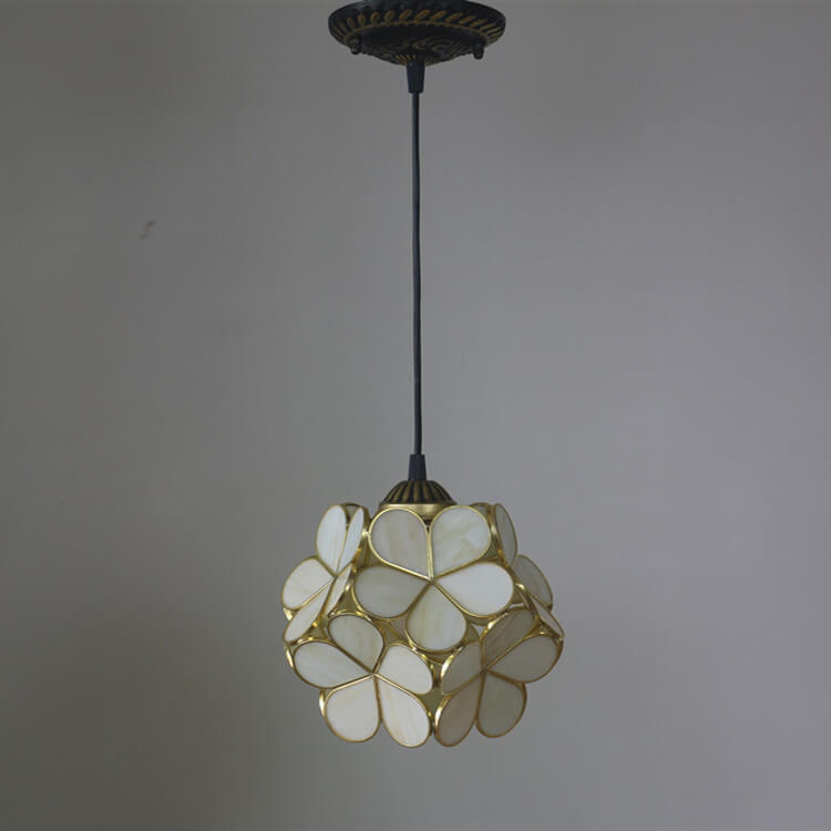 Vintage Stained Glass Petal 1-Light Pendant Light