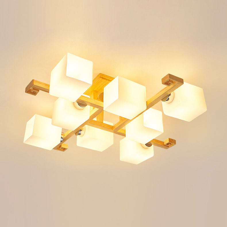 Nordic Light Luxury 4/5-Light Gummibaumglas-Unterputzbeleuchtung