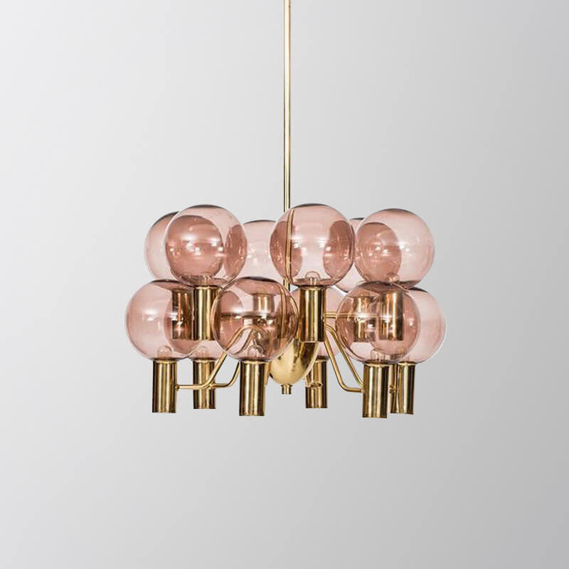 Nordic Creative Glass Bubble Square 12-Light Chandelier