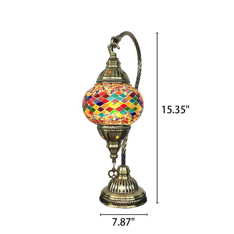 Vintage Stained Glass Turkish Style LED Table Lamp